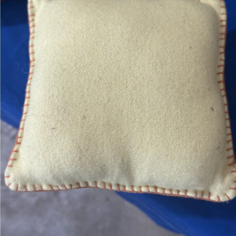 Autumn Pumpkin Appliqué Decorative Pillow - Orange & Cream
